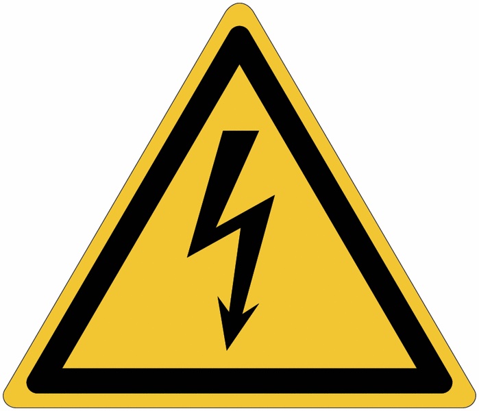 Panneaux et autocollants ISO 7010 - Danger Electricité - W012