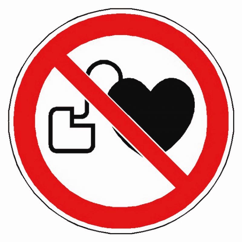 Signalétique interdiction d'entrée aux porteurs de stimulateur cardiaque