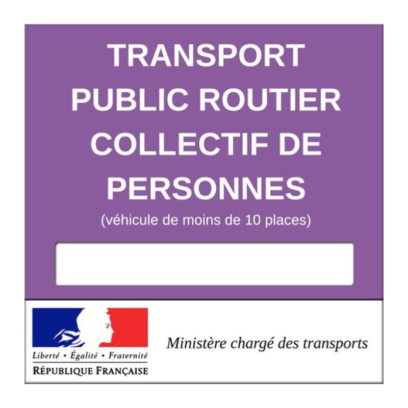 VIGNETTE POUR LES VÉHICULES DE TRANSPÖRT PUBLIC ROUTIER COLLECTIF DE PERSONNES