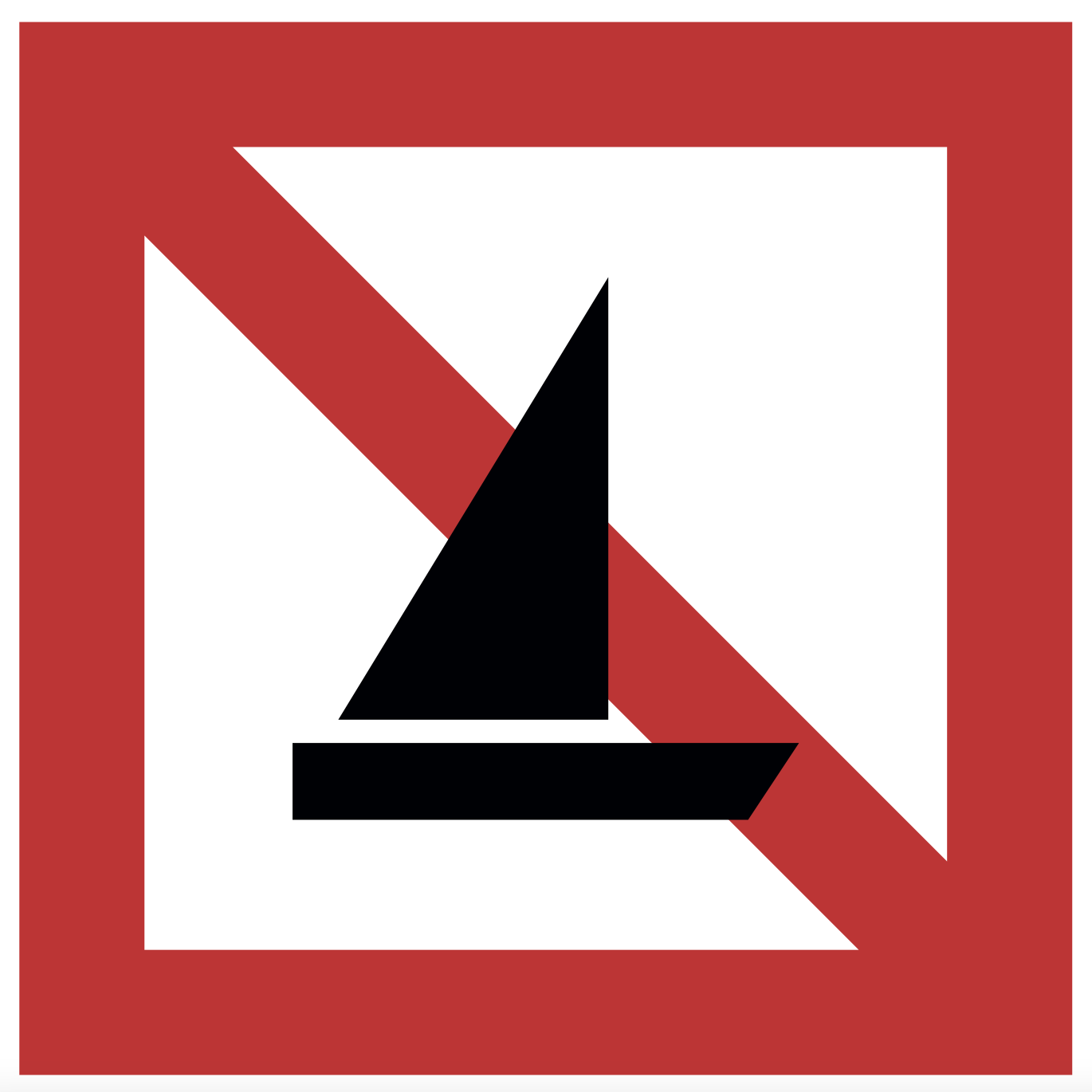 Panneau fluvial A15 "Navigation interdite aux bateaux à voile"
