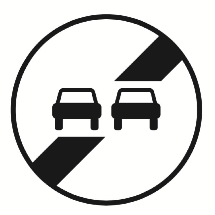 BK34 "Fin d'interdiction de dépasser des voitures"